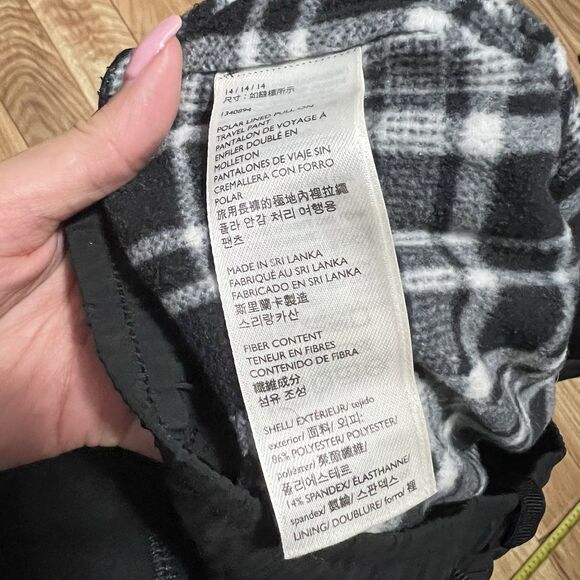 Eddie Bauer Women's Lined Pull On Pants Size 14 Black Polar Fleece Outdoor Hike - Picture 8 of 8